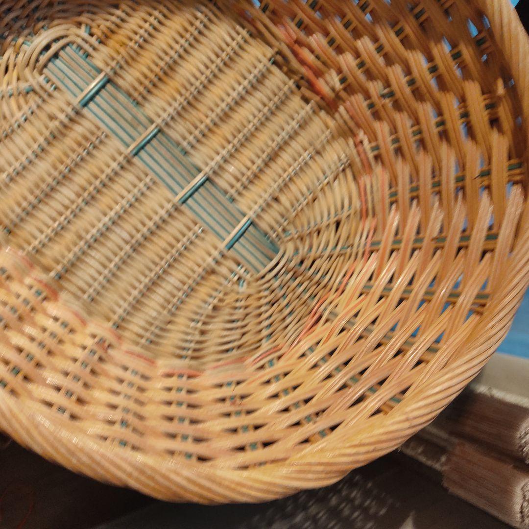 アンティーク　バスケット　楕円　オーバル　籐　　ラタン
