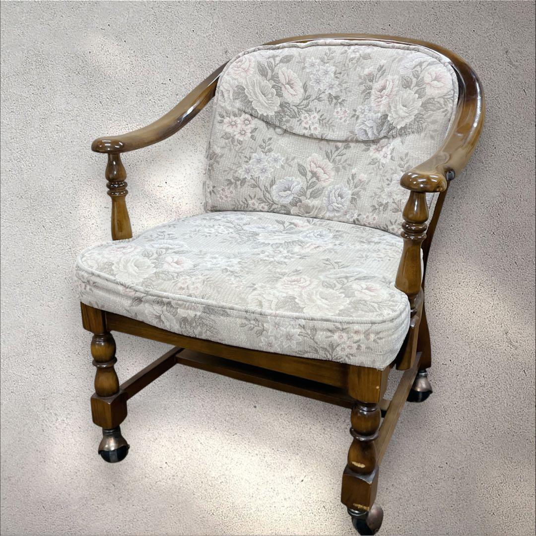 カリモク コロニアルアームチェア レトロ ソファ KARIMOKU ①