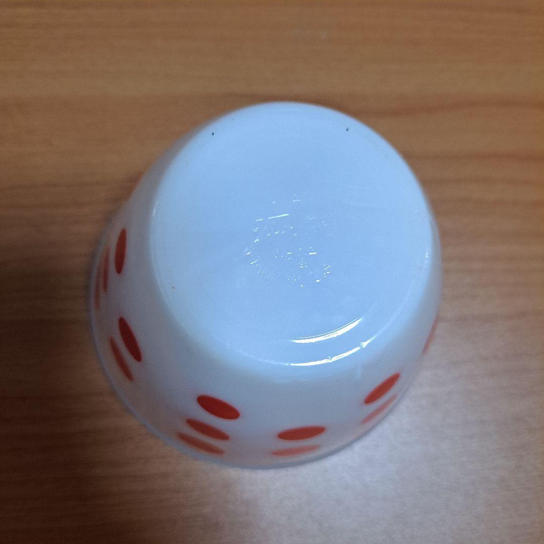 ファイヤーキング　Fire King　グリースジャー　ドット　赤　ヴィンテージ