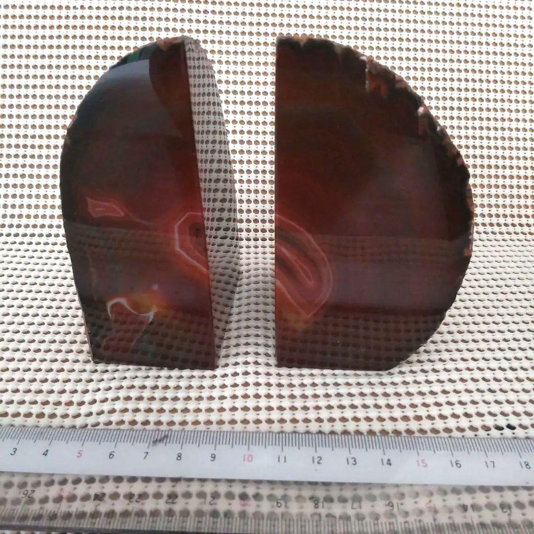 赤瑪瑙ブックエンド(両側二点)