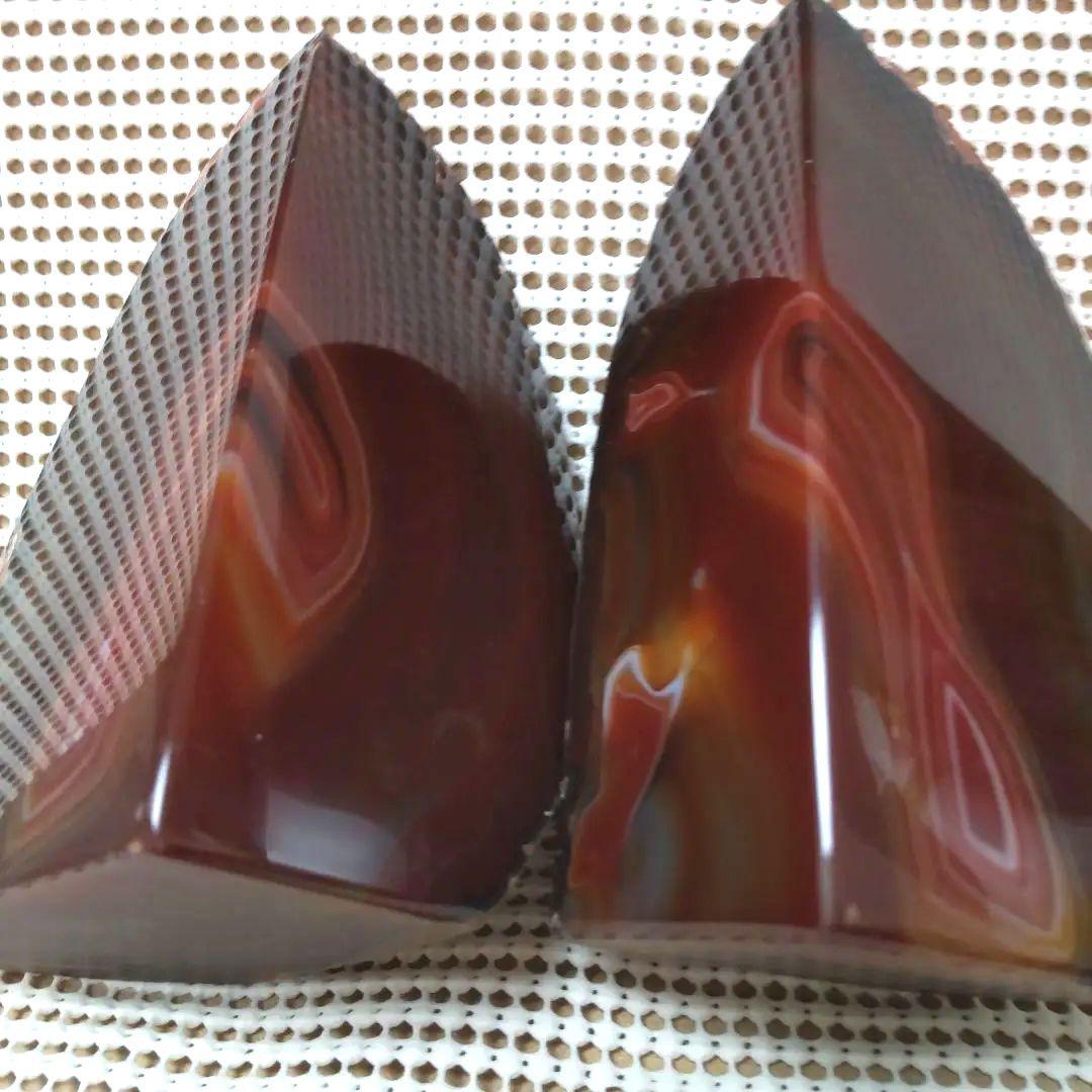 赤瑪瑙ブックエンド(両側二点)