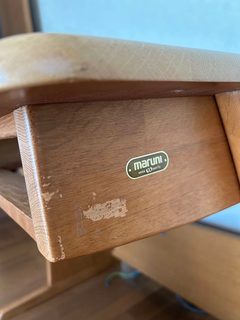 マルニ　天然木　学習机　①机+上棚