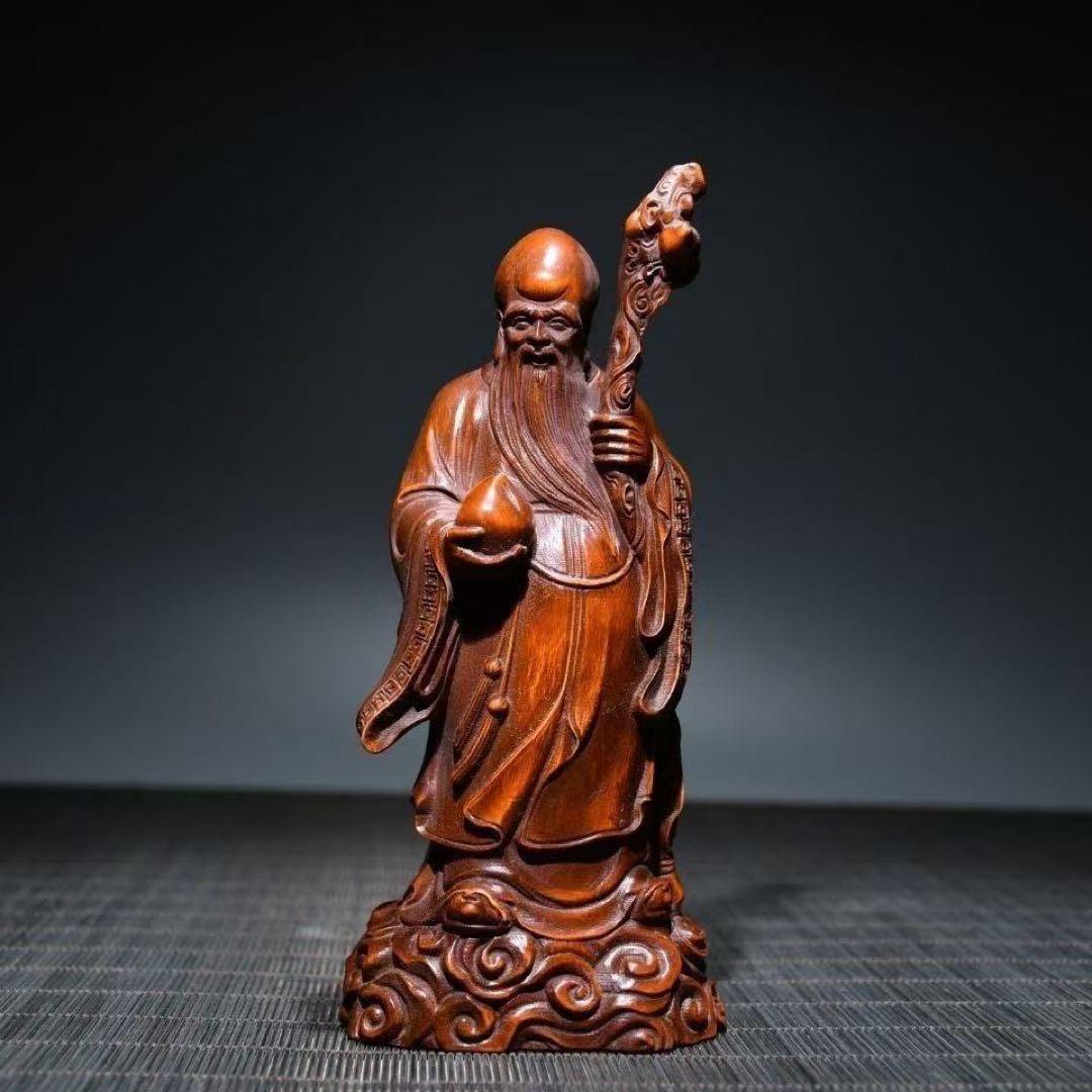 福禄寿 財神 三神セット 木彫風置物 招財進宝 金運アップ 長寿祈願 商売繁盛