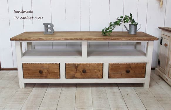 ハンドメイド　シャビーなテレビラック120