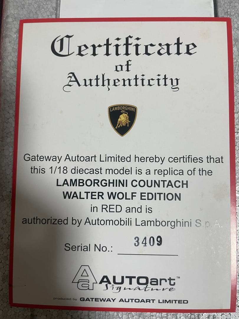 外箱あり　ランボルギーニ　カウンタック　ウォルター・ウルフ　レッド