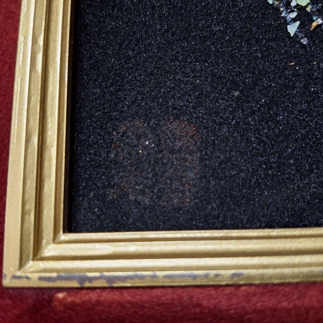 天然石モザイク 鳥 額装 宝石画 インテリアアート