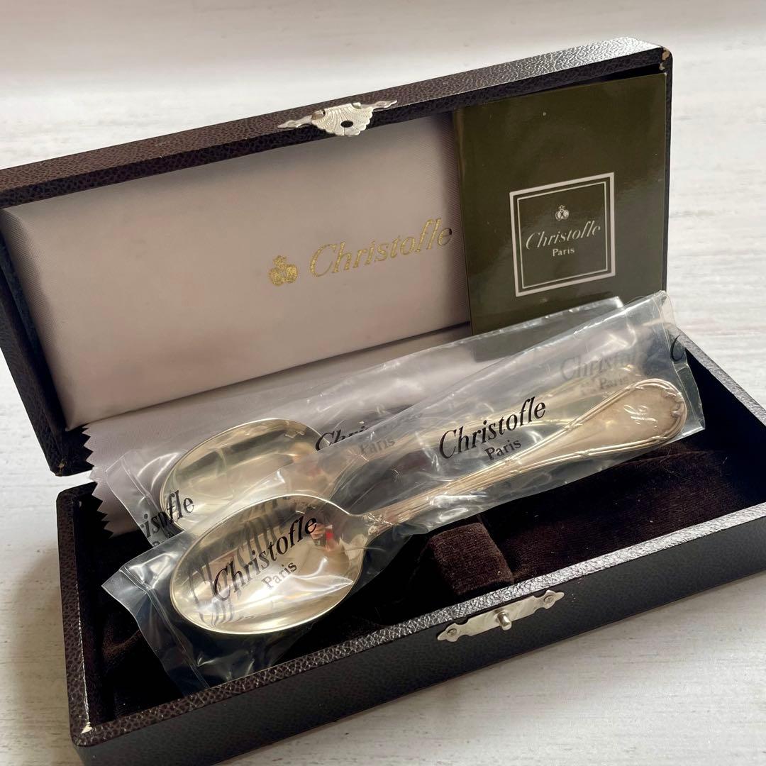 未使用Christofleクリストフル リュバン スプーン box入り2本セット