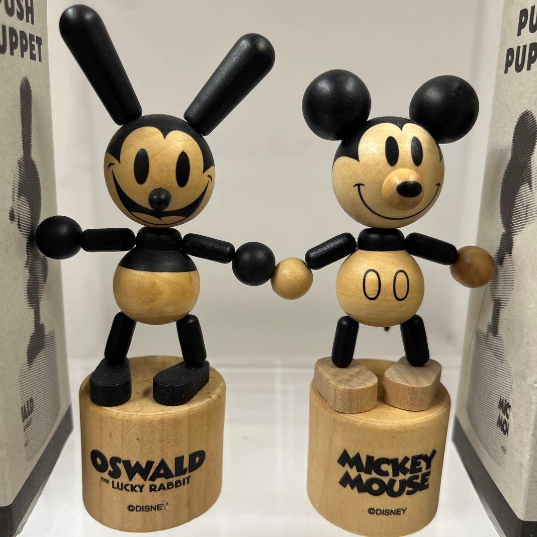オズワルド プッシュパペット 木製　ミッキーマウス　ディズニー　オールドミッキー