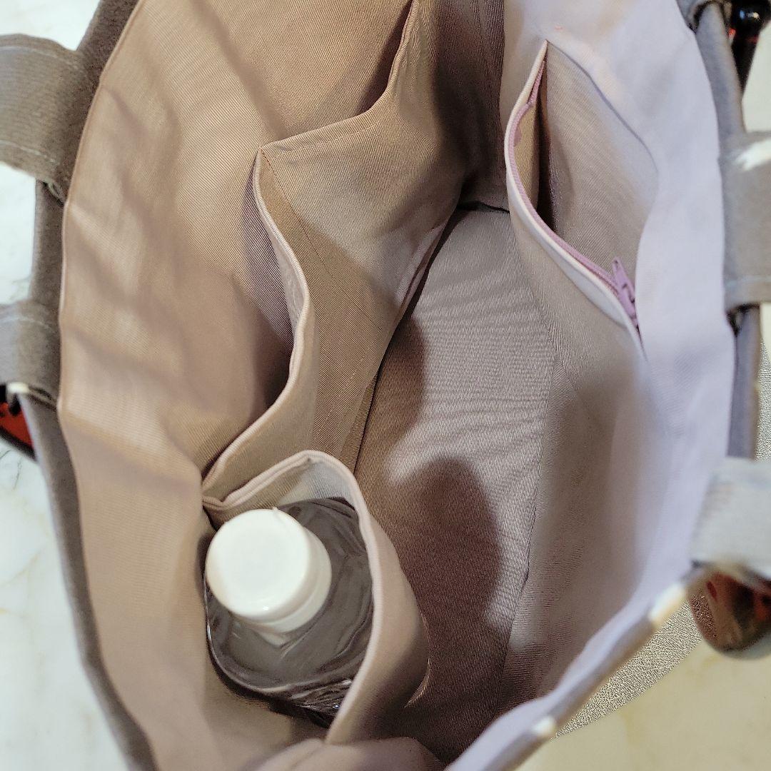 小紋生地リメイクバッグ　底羽織　持ち手アクリル㊶