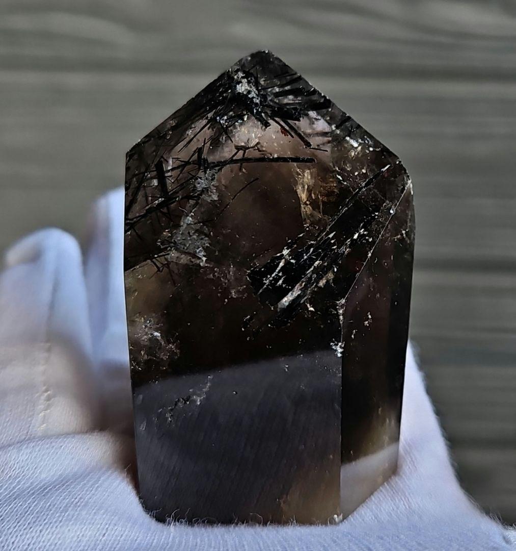 ブラックトルマリンインスモーキーモリオン 55.6mm ポリッシュ ファントム