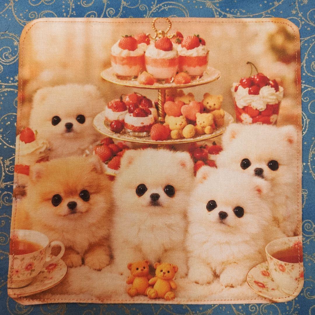 ご確認用　Youretia　4重ハンカチ　ポメラニアンちゃん柄2/19