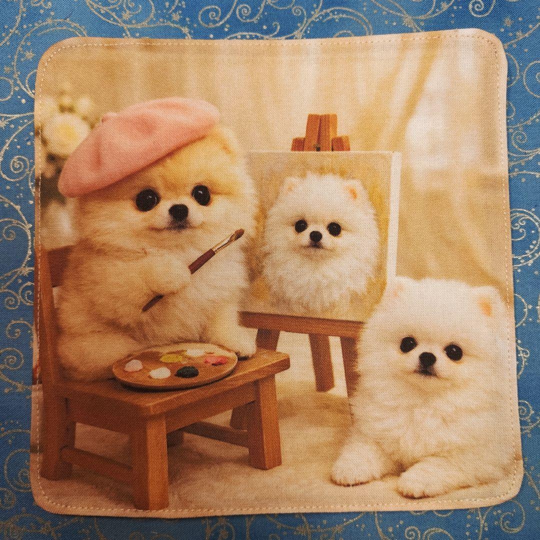 ご確認用　Youretia　4重ハンカチ　ポメラニアンちゃん柄2/19