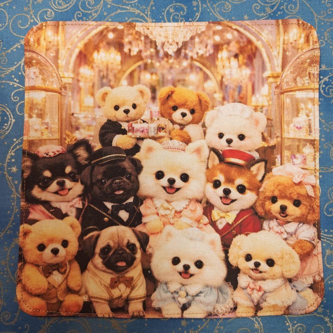 ご確認用　Youretia　4重ハンカチ　ポメラニアンちゃん柄2/19