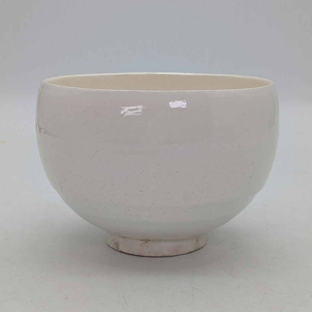 日展評議員 叶光夫 白瓷茶盌 共箱合布 白磁 抹茶碗 抹茶茶碗 茶道具 茶器