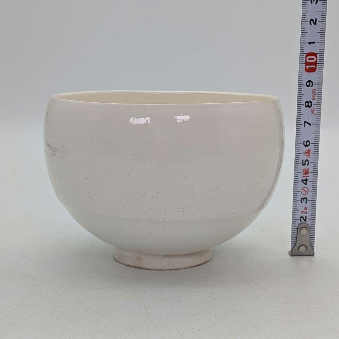 日展評議員 叶光夫 白瓷茶盌 共箱合布 白磁 抹茶碗 抹茶茶碗 茶道具 茶器