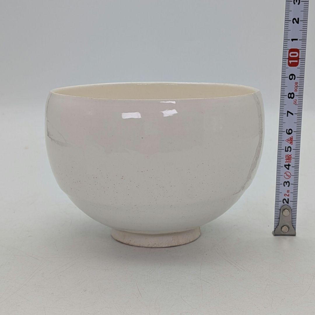 日展評議員 叶光夫 白瓷茶盌 共箱合布 白磁 抹茶碗 抹茶茶碗 茶道具 茶器