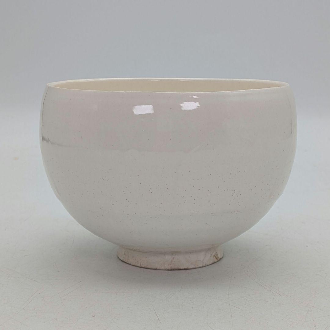 日展評議員 叶光夫 白瓷茶盌 共箱合布 白磁 抹茶碗 抹茶茶碗 茶道具 茶器
