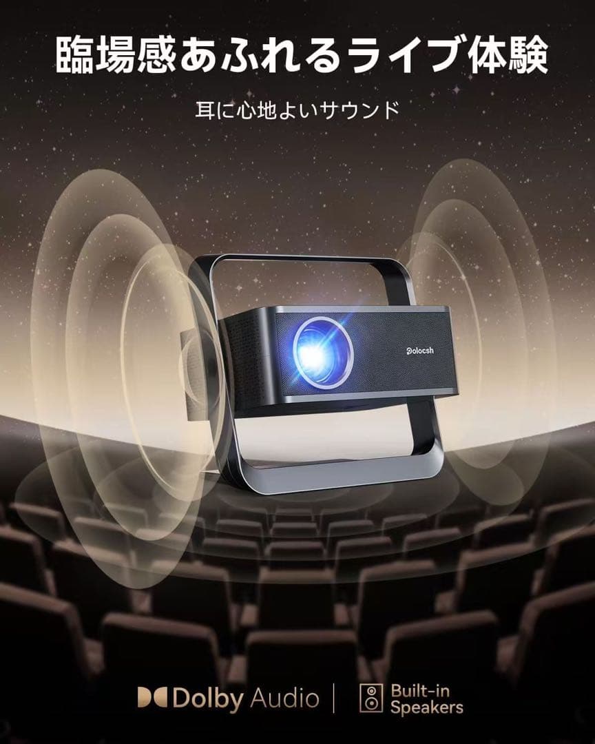 Polocshプロジェクター Netflix公式ライセンス 1080P 4K対応