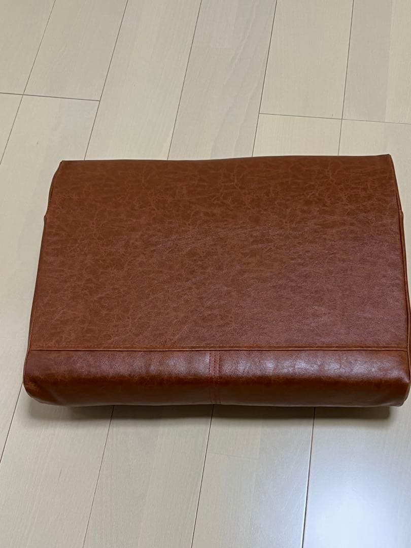 スチールフレーム3人掛ソファ　ブラウン合成皮革　座面・背面3個セット