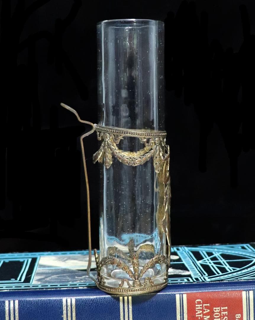 オールド・バカラ 超稀少 1880年 ブロンズ装飾 女神図 花瓶 アンティーク