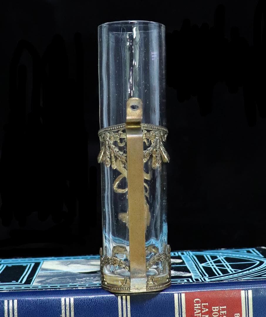 オールド・バカラ 超稀少 1880年 ブロンズ装飾 女神図 花瓶 アンティーク