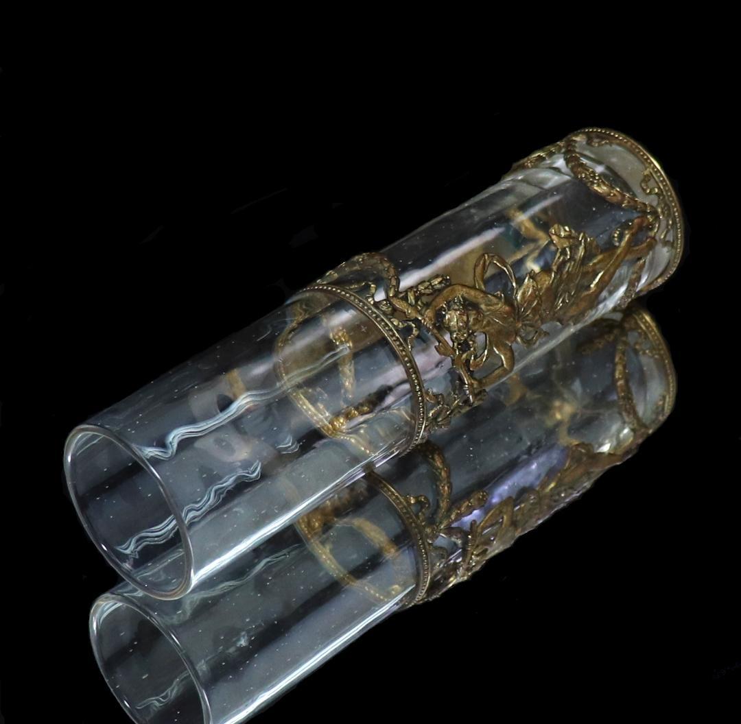 オールド・バカラ 超稀少 1880年 ブロンズ装飾 女神図 花瓶 アンティーク