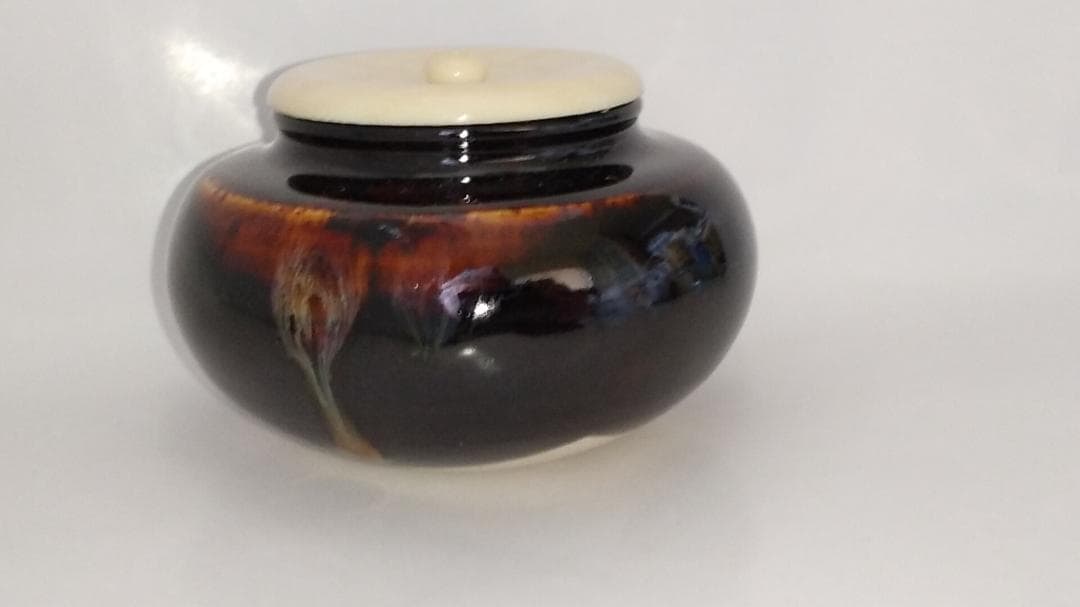 桶谷定一 大海茶入 仕覆 亀甲龍紋緞子 茶道具 共箱 茶入 新品 未使用 保管品