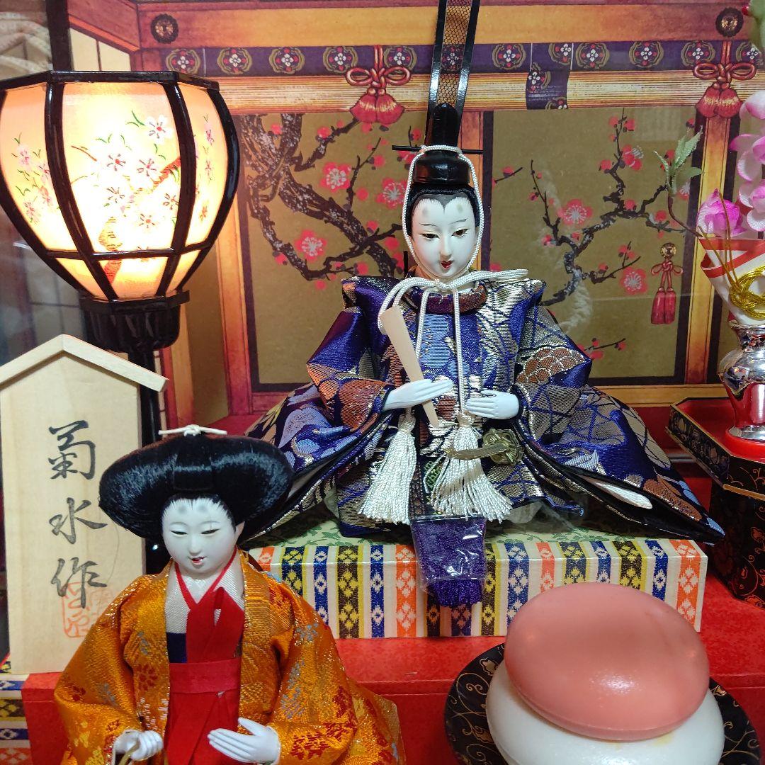 ひな祭り ガラスケース入りひな人形セット