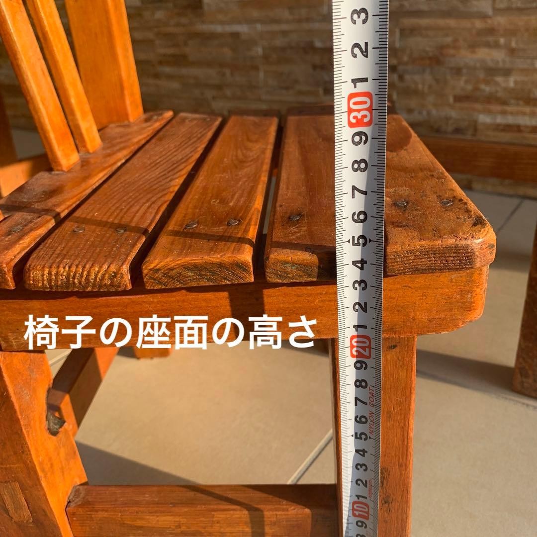 昭和レトロ　古い　木製　アンティーク　デスク 椅子 セット 幼児
