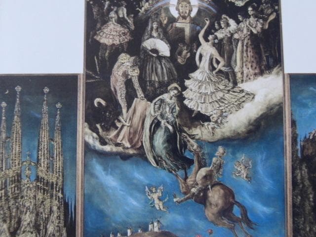 角浩、【スペイン賛歌】、希少な画集より、状態良好、新品高級額装付