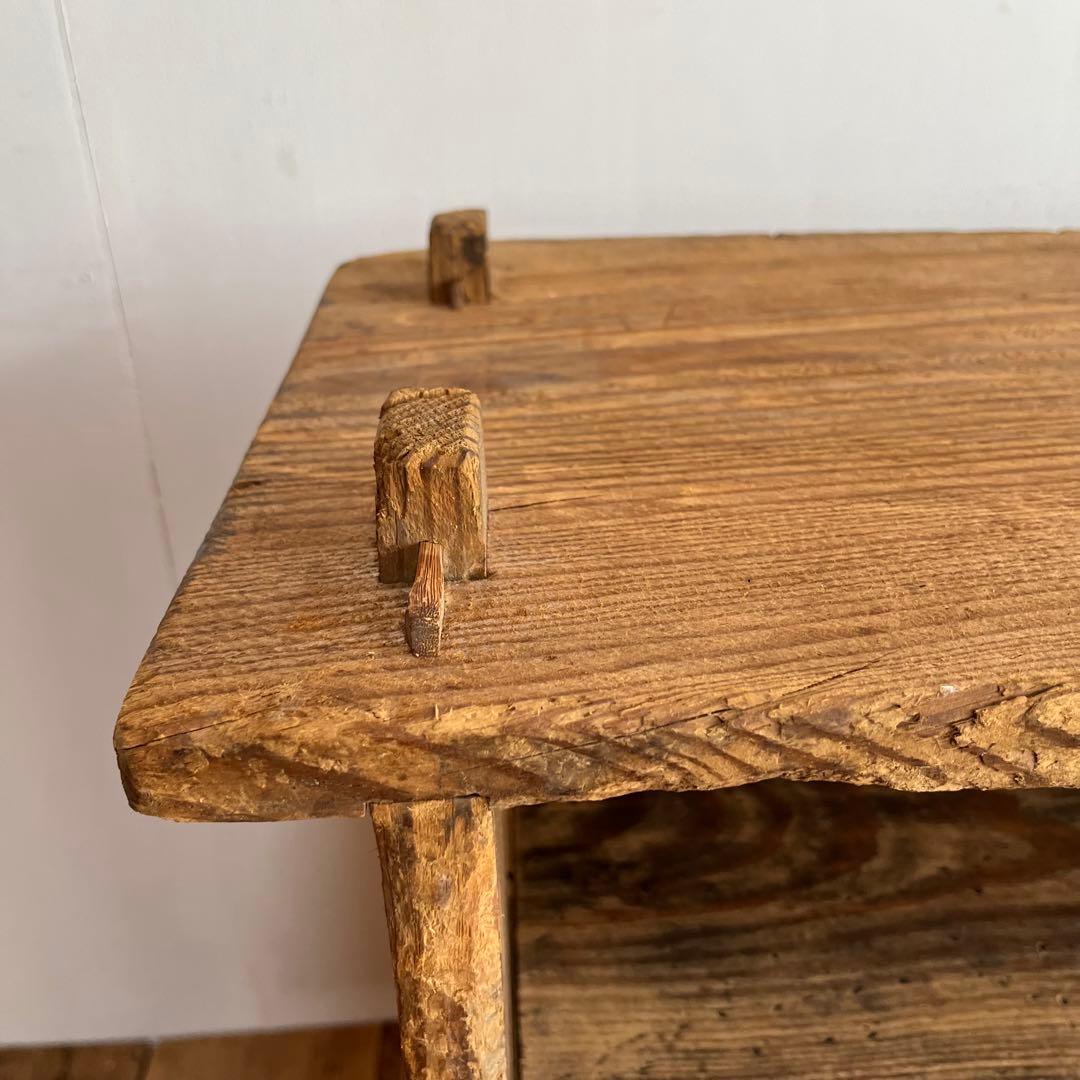 アンティーク 木製棚 ローボード ベンチ 本棚 食器棚 無垢材 無塗装 z840