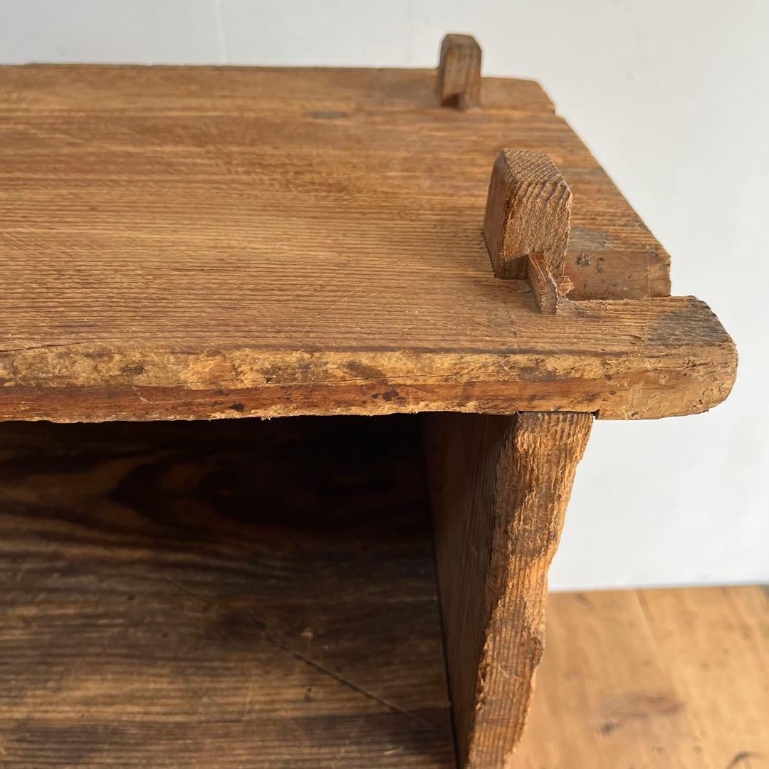 アンティーク 木製棚 ローボード ベンチ 本棚 食器棚 無垢材 無塗装 z840