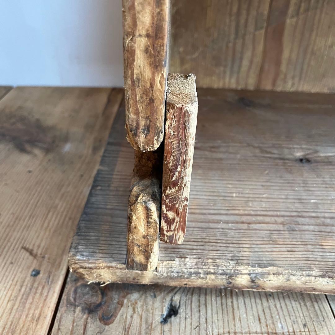 アンティーク 木製棚 ローボード ベンチ 本棚 食器棚 無垢材 無塗装 z840