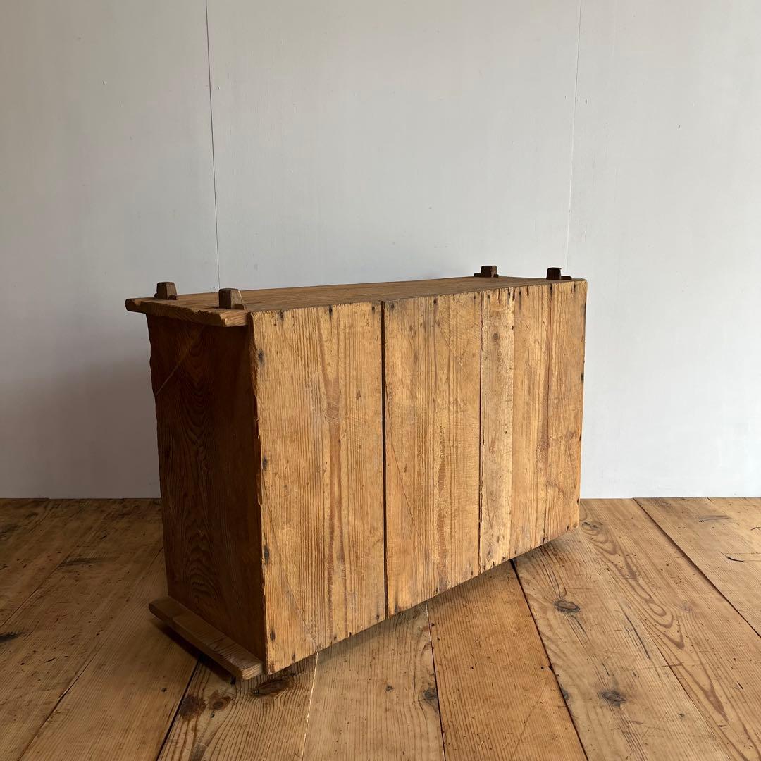 アンティーク 木製棚 ローボード ベンチ 本棚 食器棚 無垢材 無塗装 z840