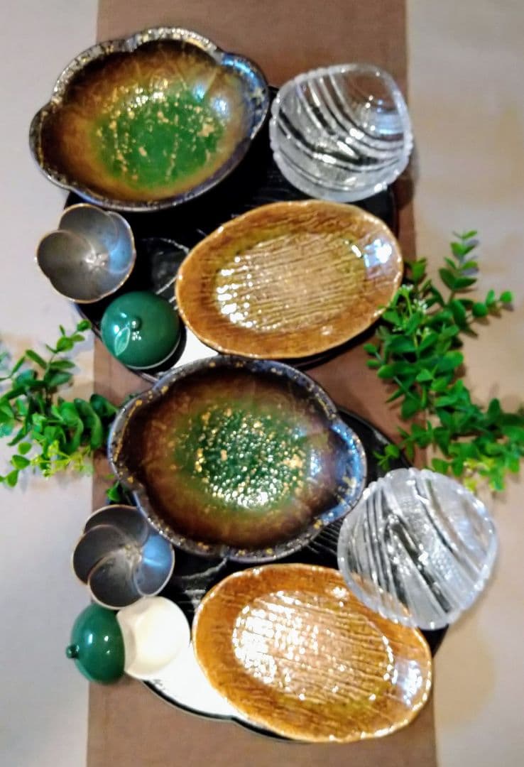 未使用 晩酌セットx30(白山? 曽我ガラス 華山) 2名分