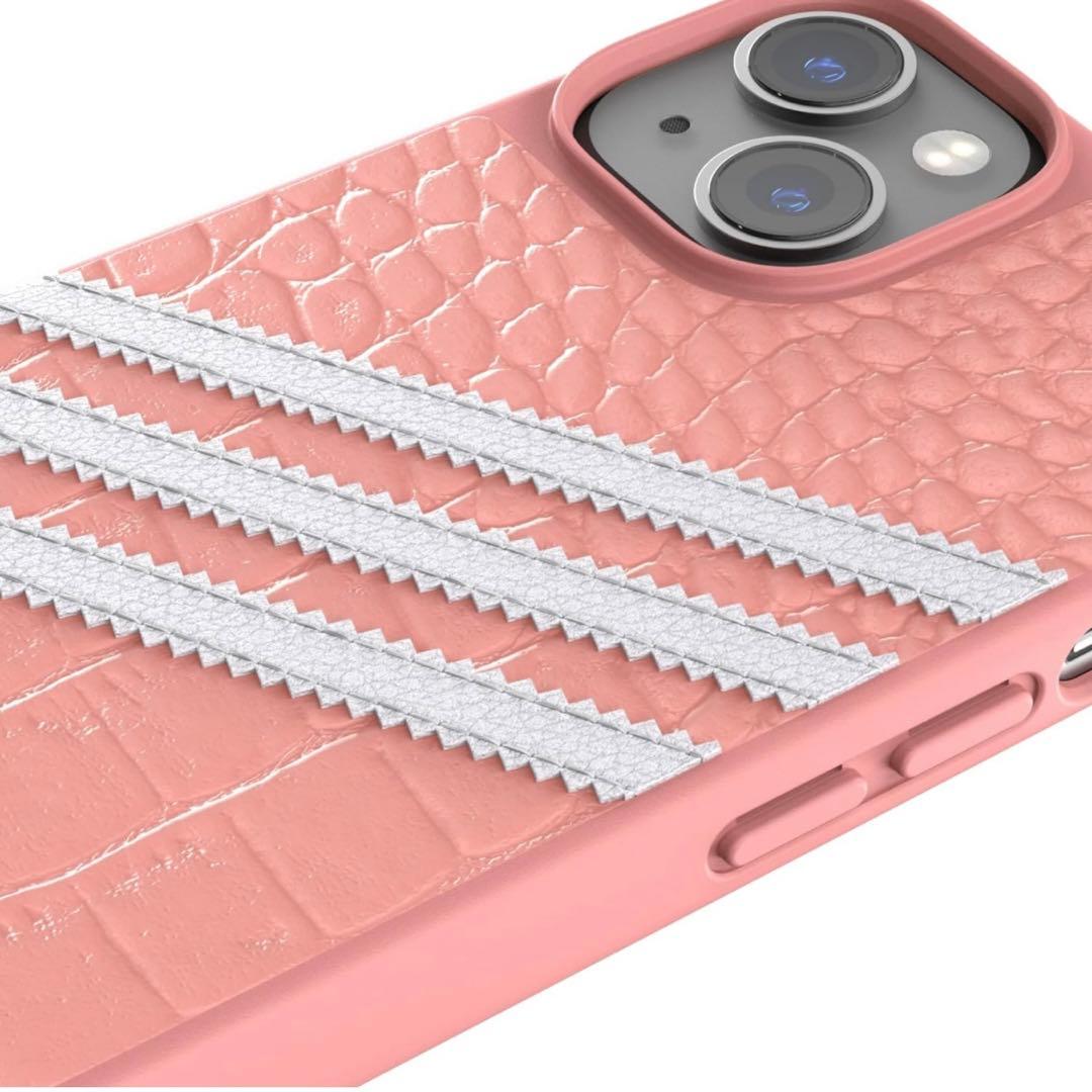 新品 adidas (アディダス) iPhone14用 3ストライプス ピンク