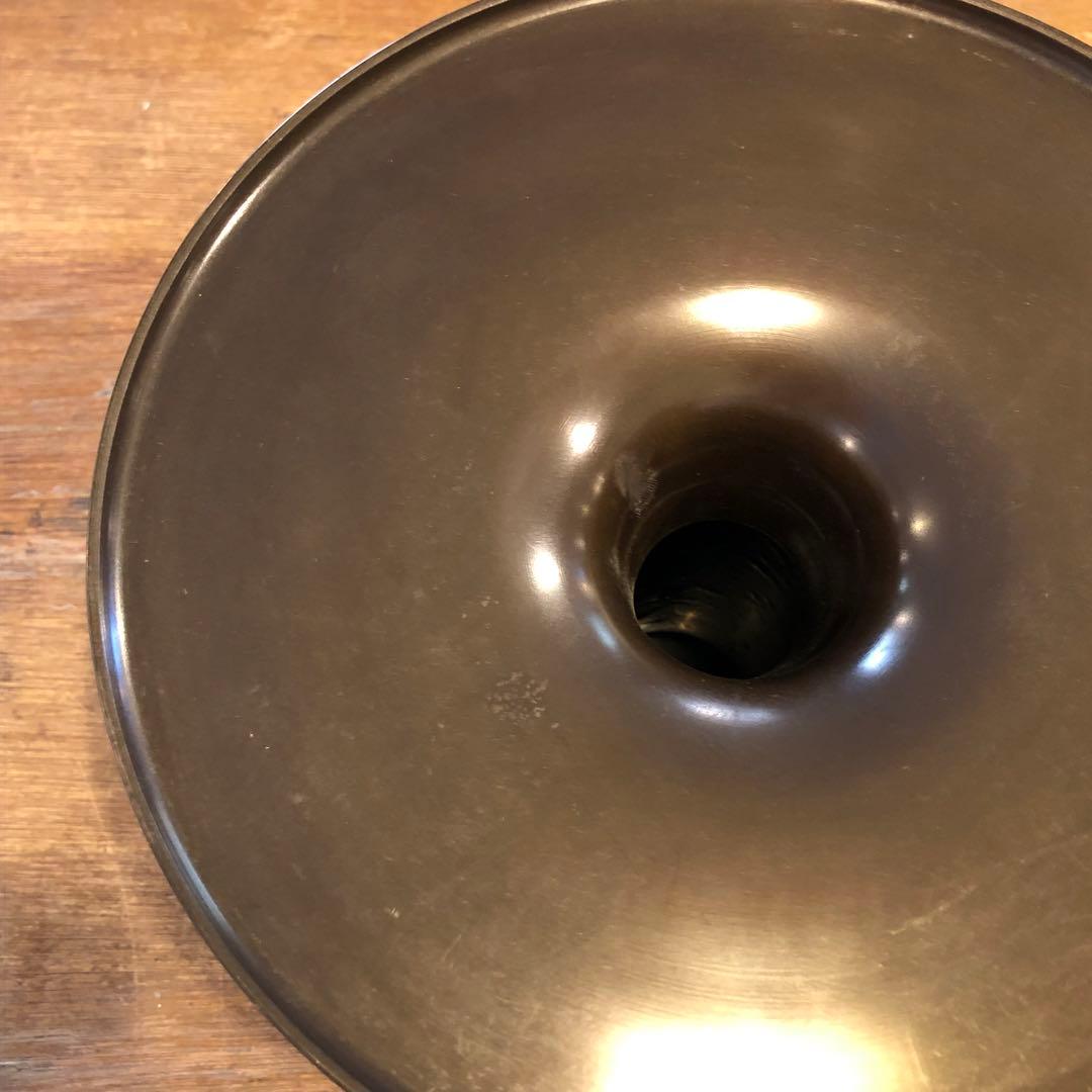 池坊 一文字池坊 花器 銅器 唐金製 薄端