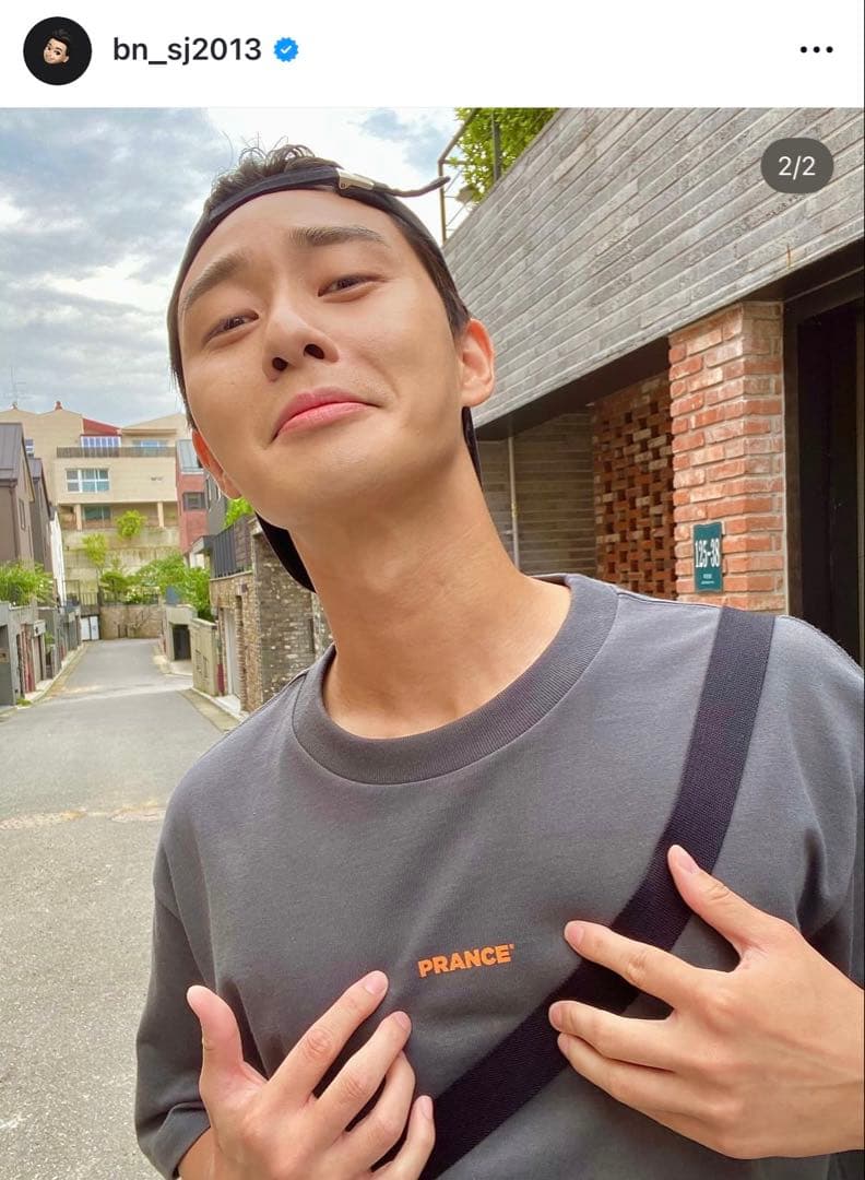 パクソジュン　PRANCE ロゴ刺繍 Tシャツ 2色セット