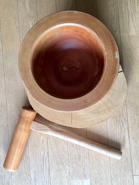 美品　臼と杵 浅野木工所 手造り天然ケヤキ