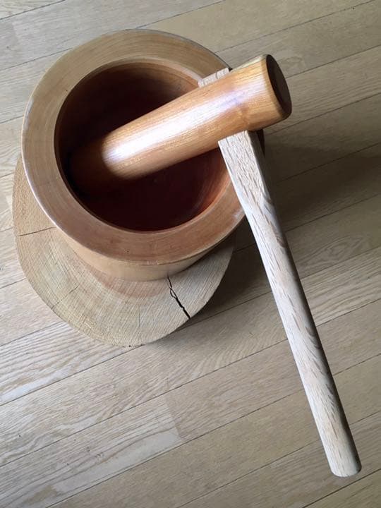 美品　臼と杵 浅野木工所 手造り天然ケヤキ