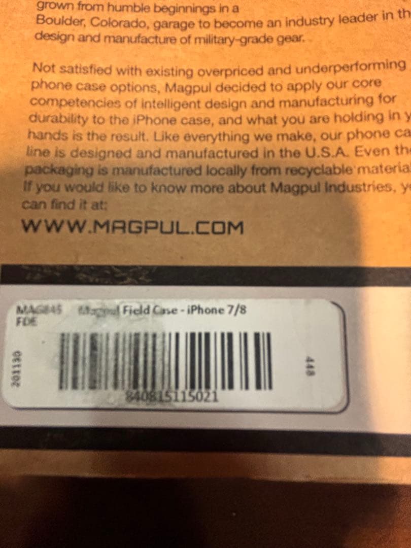 U*A様 MAGPUL iPhone 7.8.SE2用4個セット