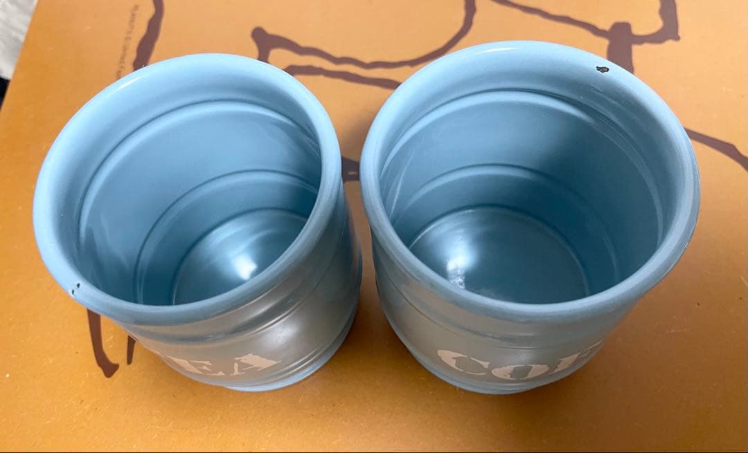 値下げしました⭐︎ホーロー　水色キャニスター缶　4点セット