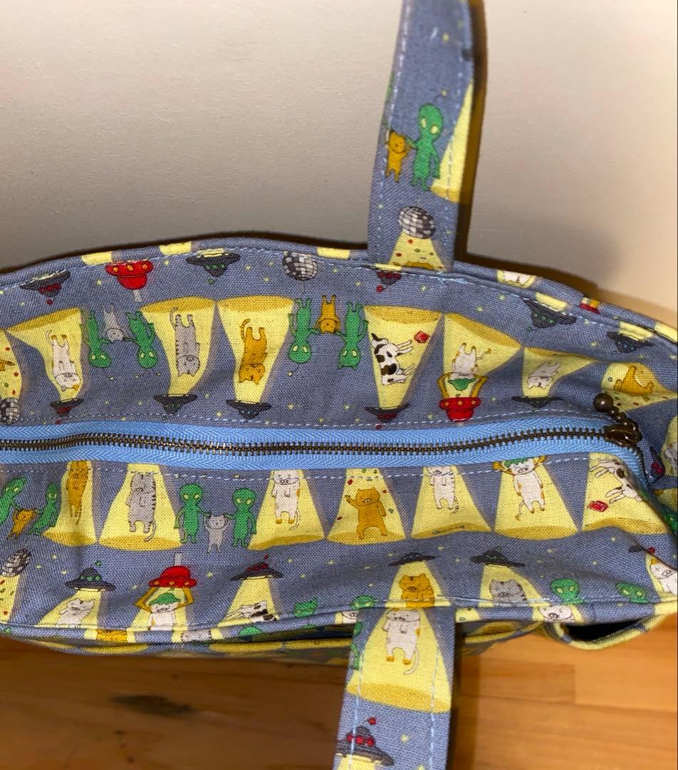 サイドポケット付きトートバッグ　くま