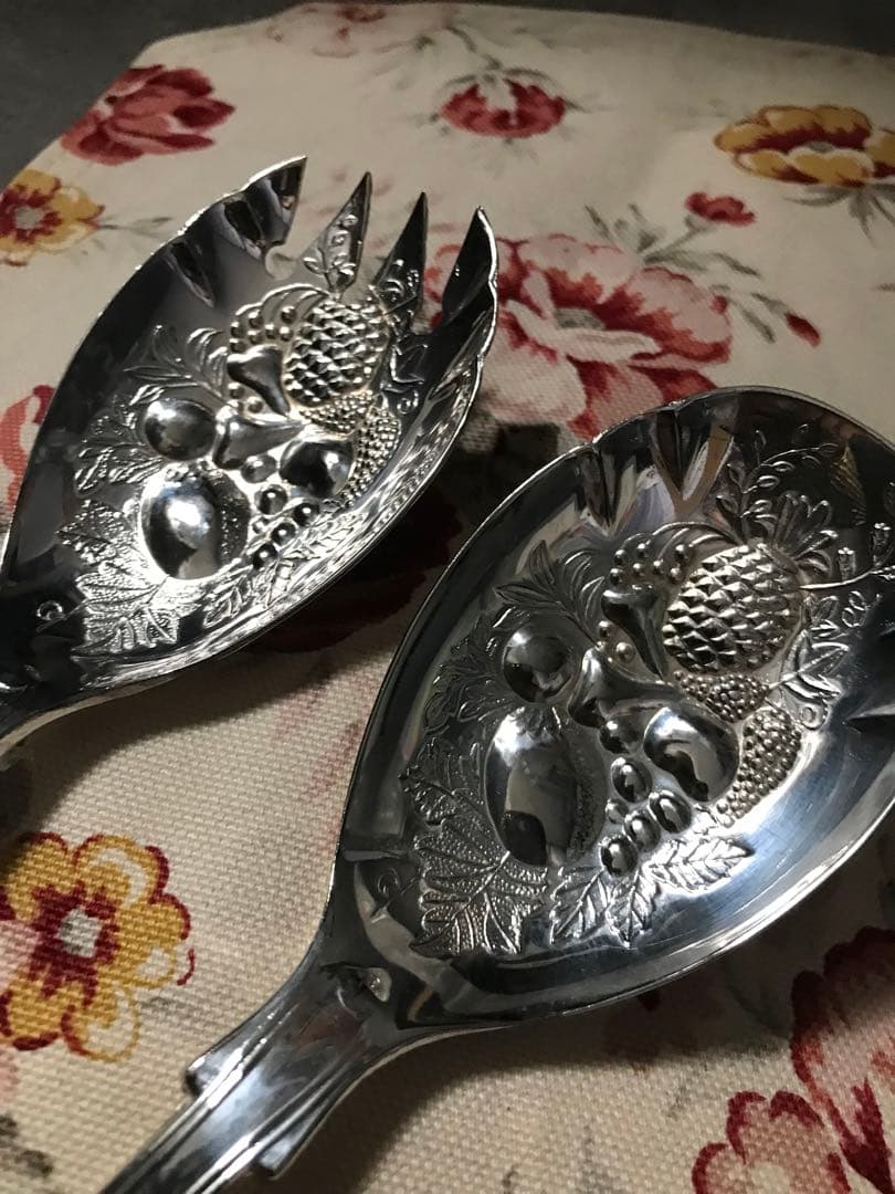 イタリア製銀無垢メディチ家御用達　貴族の為のカスタム　サービングカトラリー2本