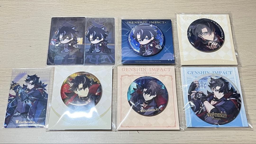 原神リオセスリ 公式グッズ 10点セット アクスタ 缶バッジ カード まとめ売り