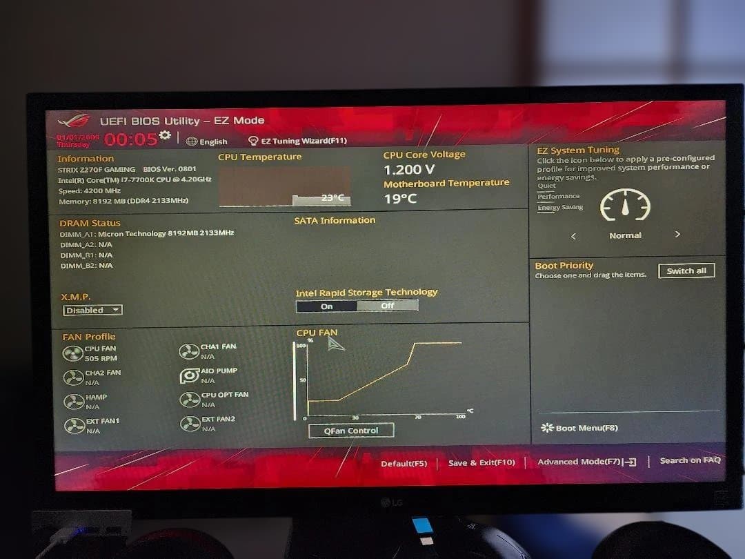 ASUS ROGStrix Z270F Gaming＋7700K＋メモリ 8GB