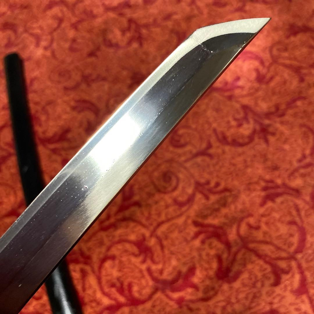 模造刀 黒柄 雲龍楕円鍔 黒鞘 直刃文