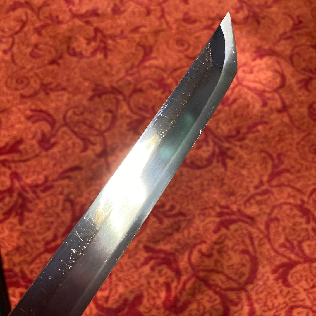 模造刀 黒柄 雲龍楕円鍔 黒鞘 直刃文