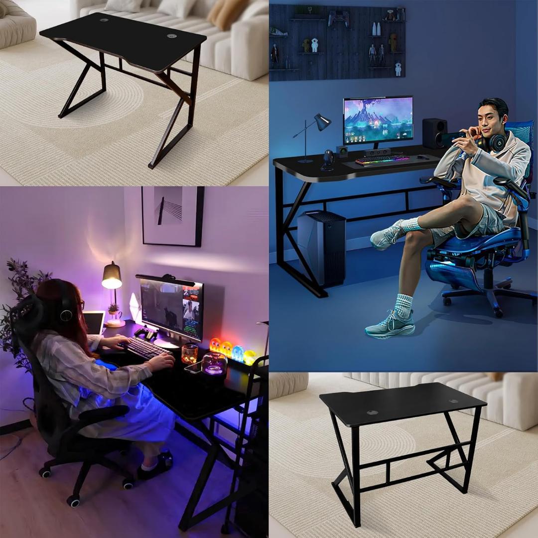 ゲーミングデスク パソコンデスク K字 机 pcデスク 配線穴付き 勉強机