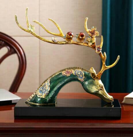 エナメルの置物シカの装飾品